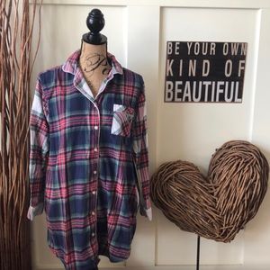 Sonoma plaid nightshirt with pockets